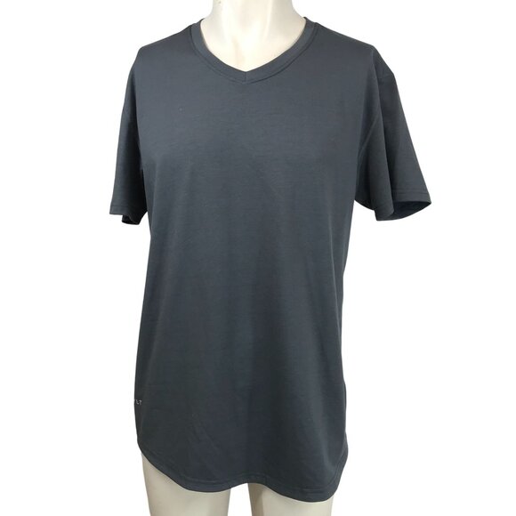 BYLT - MEN'S LARGE -GRAY DROP CUT SHORT SLEEVE V NECK BYLT BLEND T-SHIRT - Picture 1 of 8